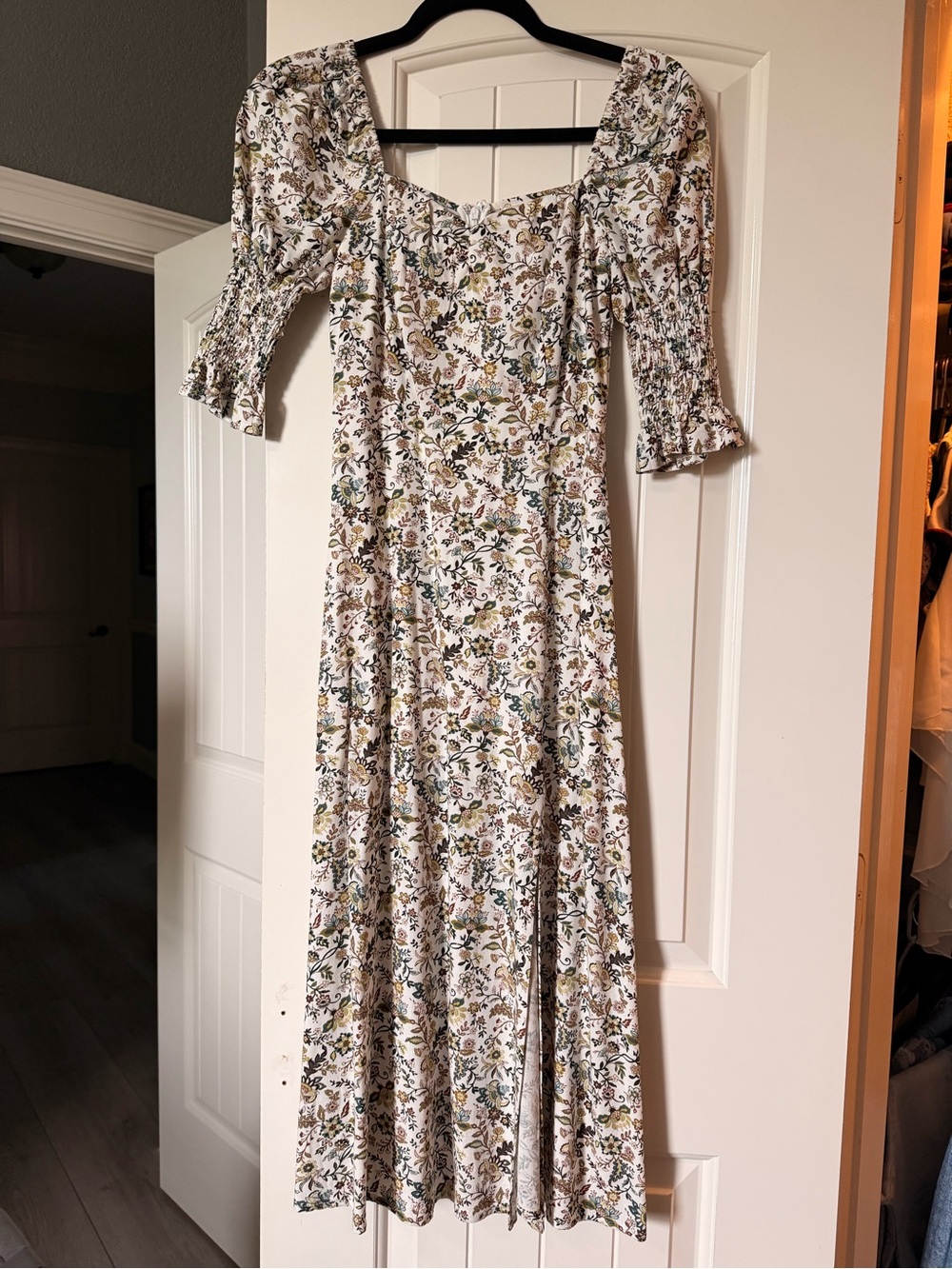 Francesca’s Floral Maxi Dress - White/Green
